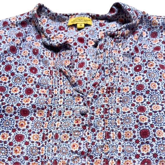 Roberta Roller Rabbit Tunic Top Small Bohemian Pleated Artsy Beach Oversized - Picture 3 of 5